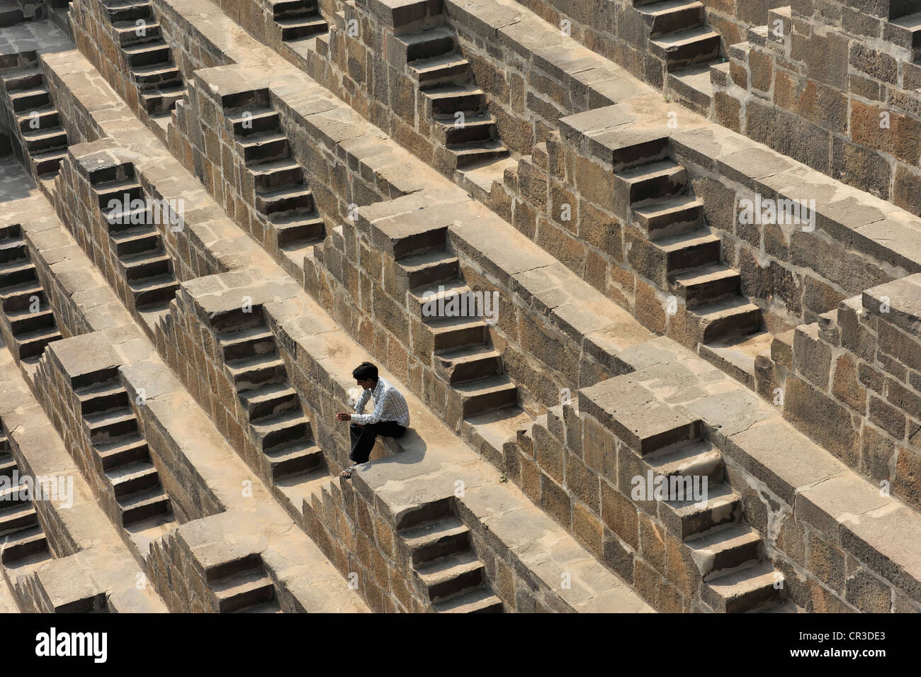 Chand Baori Abhaneri, cage, à Jaipur, Rajasthan, Inde du Nord, Inde, Asie du Sud, Asie Banque D'Images