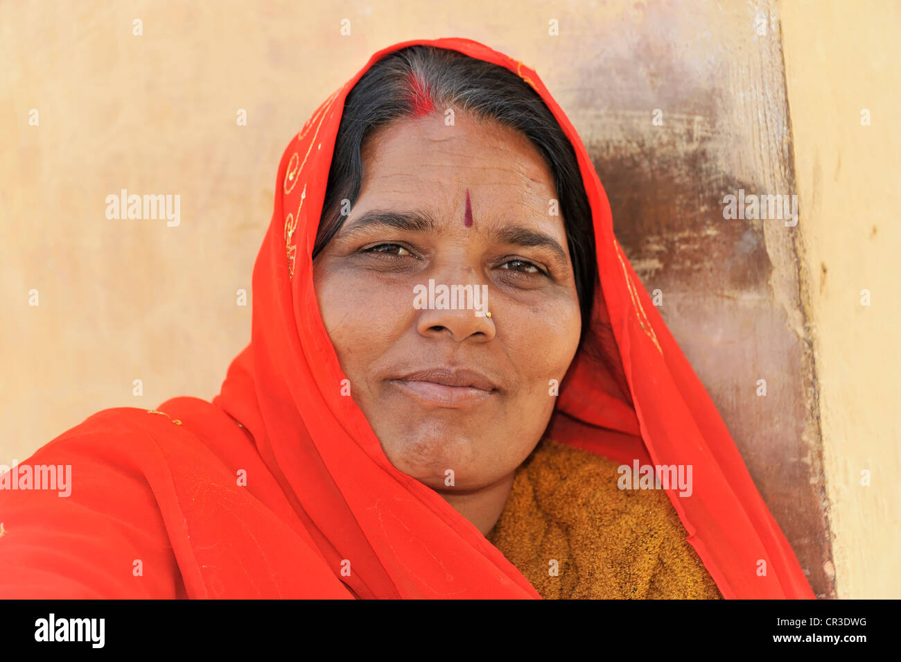 Femme indienne, Fort Amber, ambre, près de Jaipur, Rajasthan, Inde du Nord, Inde, Asie du Sud, Asie Banque D'Images