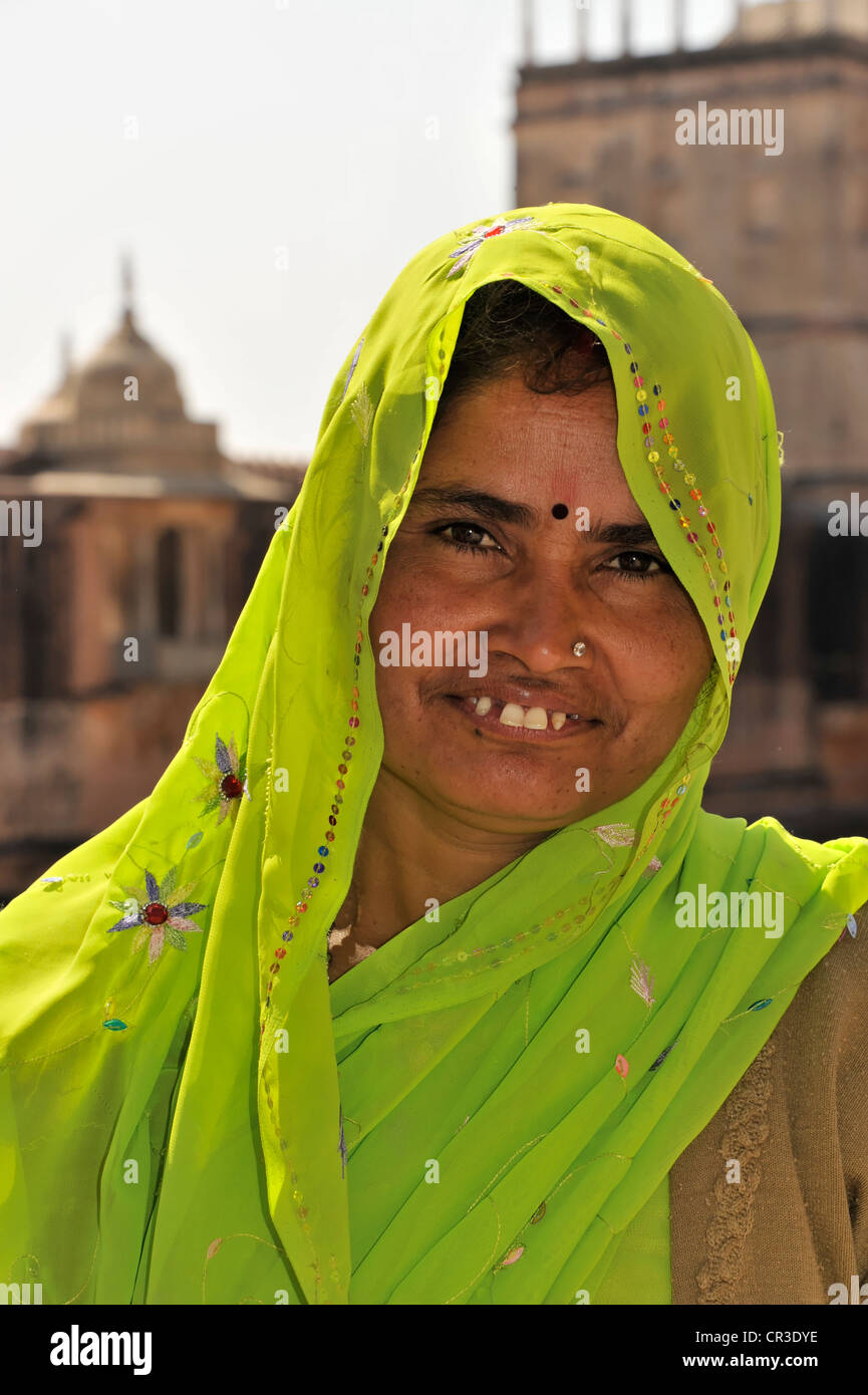 Femme indienne, Fort Amber, ambre, près de Jaipur, Rajasthan, Inde du Nord, Inde, Asie du Sud, Asie Banque D'Images