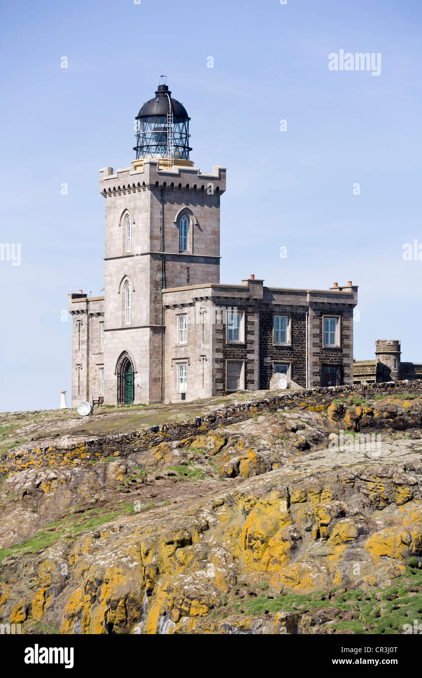 Le phare sur l'île de mai, l'Ecosse. Banque D'Images