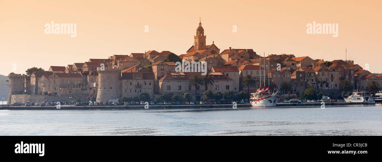 La Croatie, Dalmatie, côte dalmate, l'île de Korcula, Korcula Ville Banque D'Images