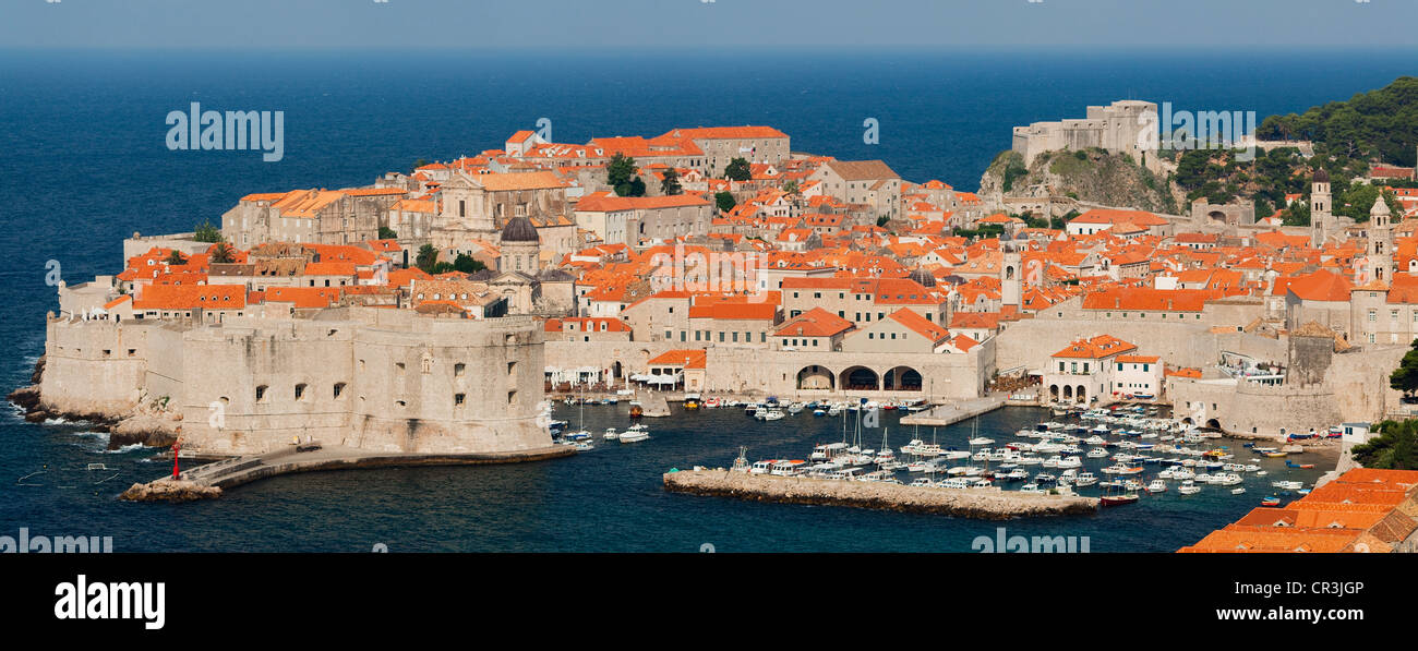 La Croatie, Kvarner, île de la côte dalmate, Dubrovnik, centre historique, patrimoine mondial de l'UNESCO Banque D'Images