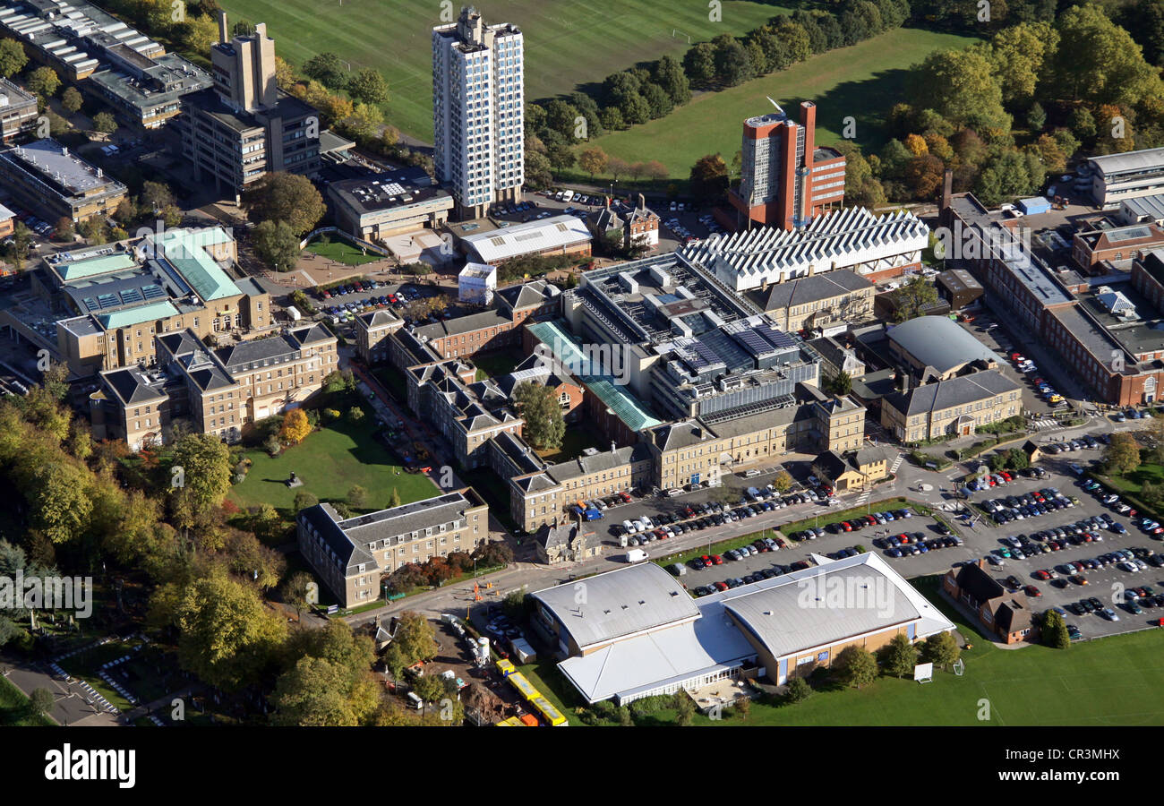 Vue aérienne de l'Université de Leicester, Royaume-Uni Banque D'Images