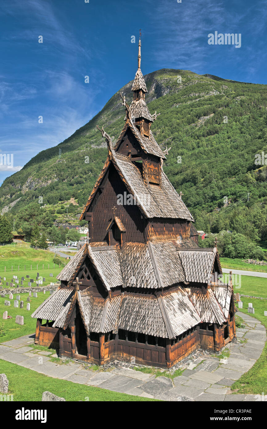 Église Borgund, Norway, Scandinavia, Europe Banque D'Images
