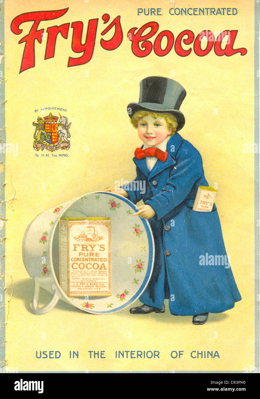 Pour insérer la publicité Chromolithographed Fry's Cocoa Banque D'Images