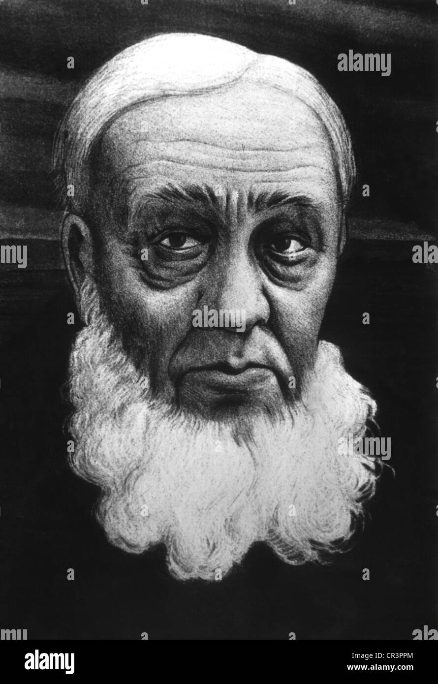 Kruger, Paulus 'Ohm', 10.10.1825 - 14.7.1904, politicien sud-africain, Président de la République sud-africaine 1883 - 1902, portrait, dessin, vers 1900, Banque D'Images