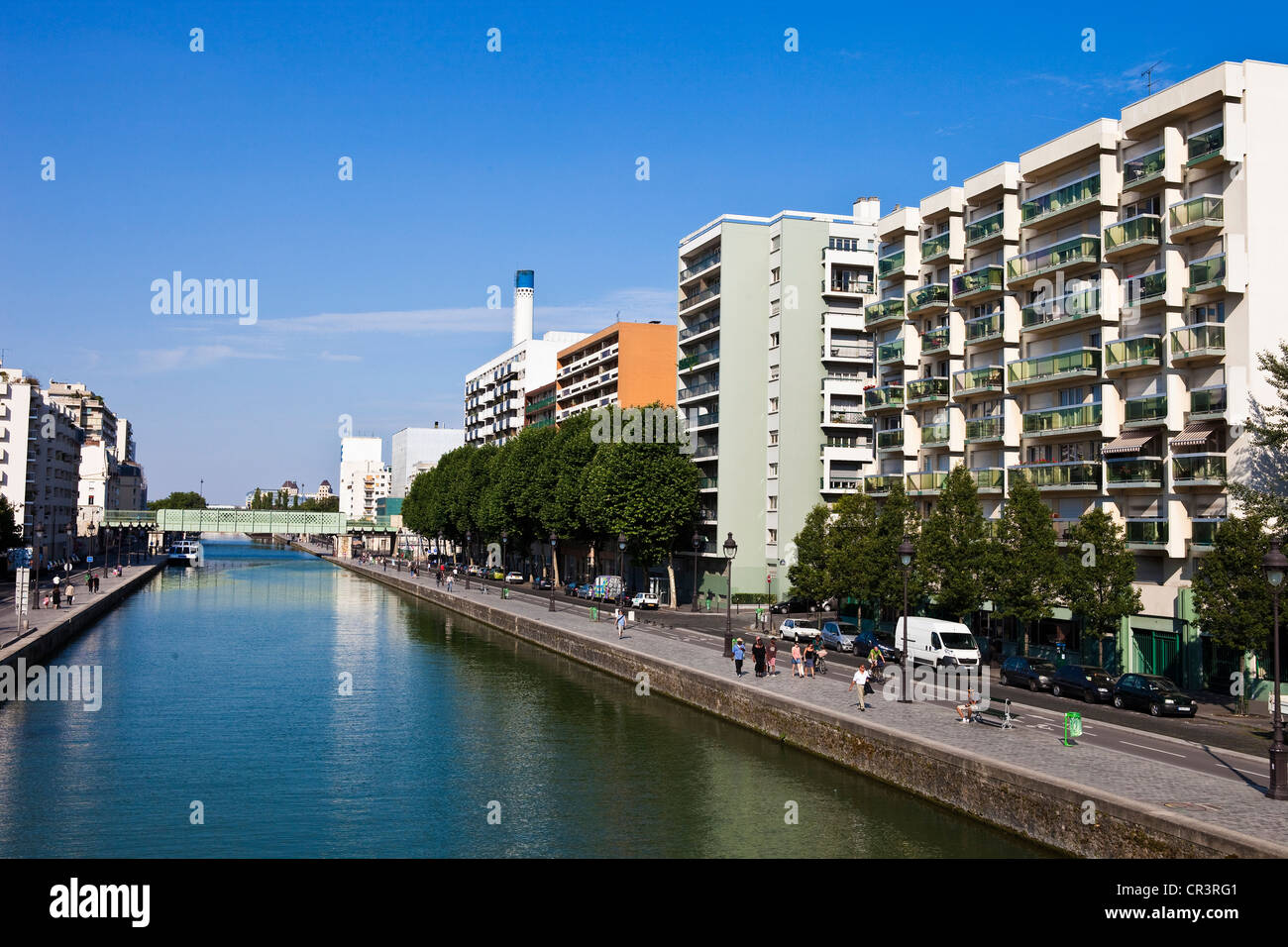 France, Paris, Canal Saint Martin Banque D'Images