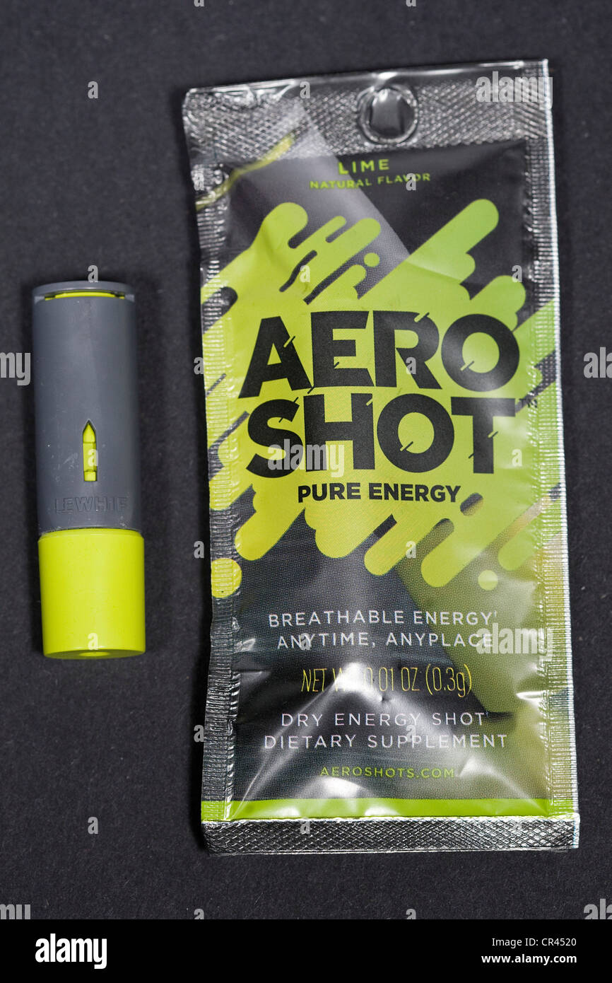 Aero Shot caféine inhalables bâtons. Banque D'Images