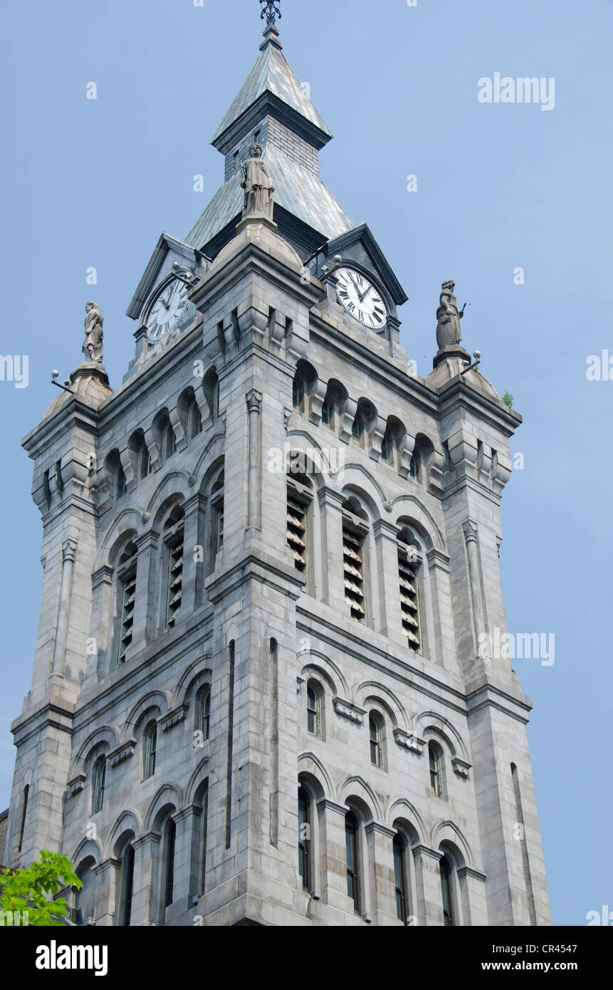 Buffalo, New York. Erie County Hall historique & tour de l'horloge (ancien hôtel de ville et palais de justice) vers 1833-1910. Banque D'Images