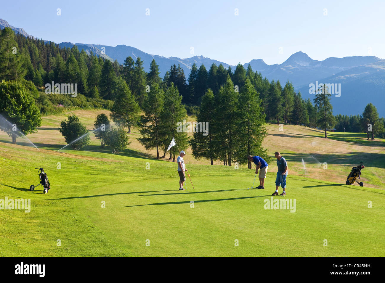 France, Savoie, Les Arcs 1800, le parcours de golf Banque D'Images