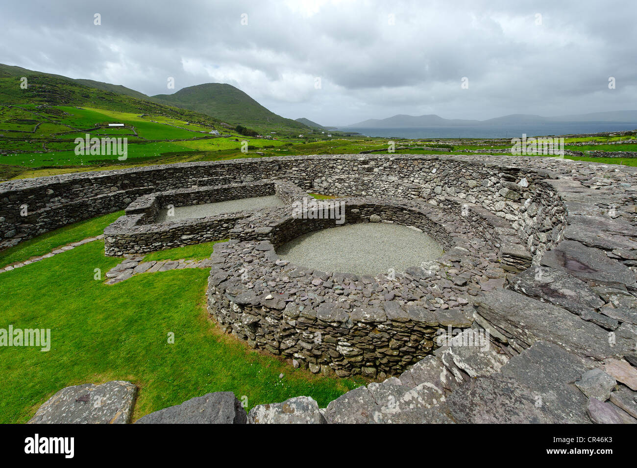 Lóthair Fort en pierre, 9ème ANNONCE de siècle, près de Waterville, Ring of Kerry, comté de Kerry, Irlande, Europe Banque D'Images