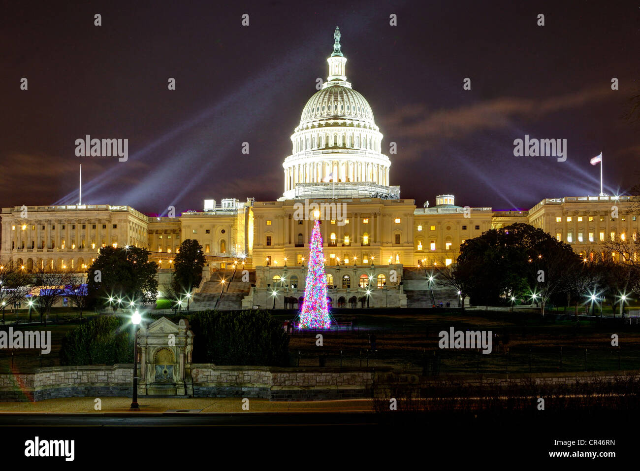 Capitol building à Noël Banque D'Images