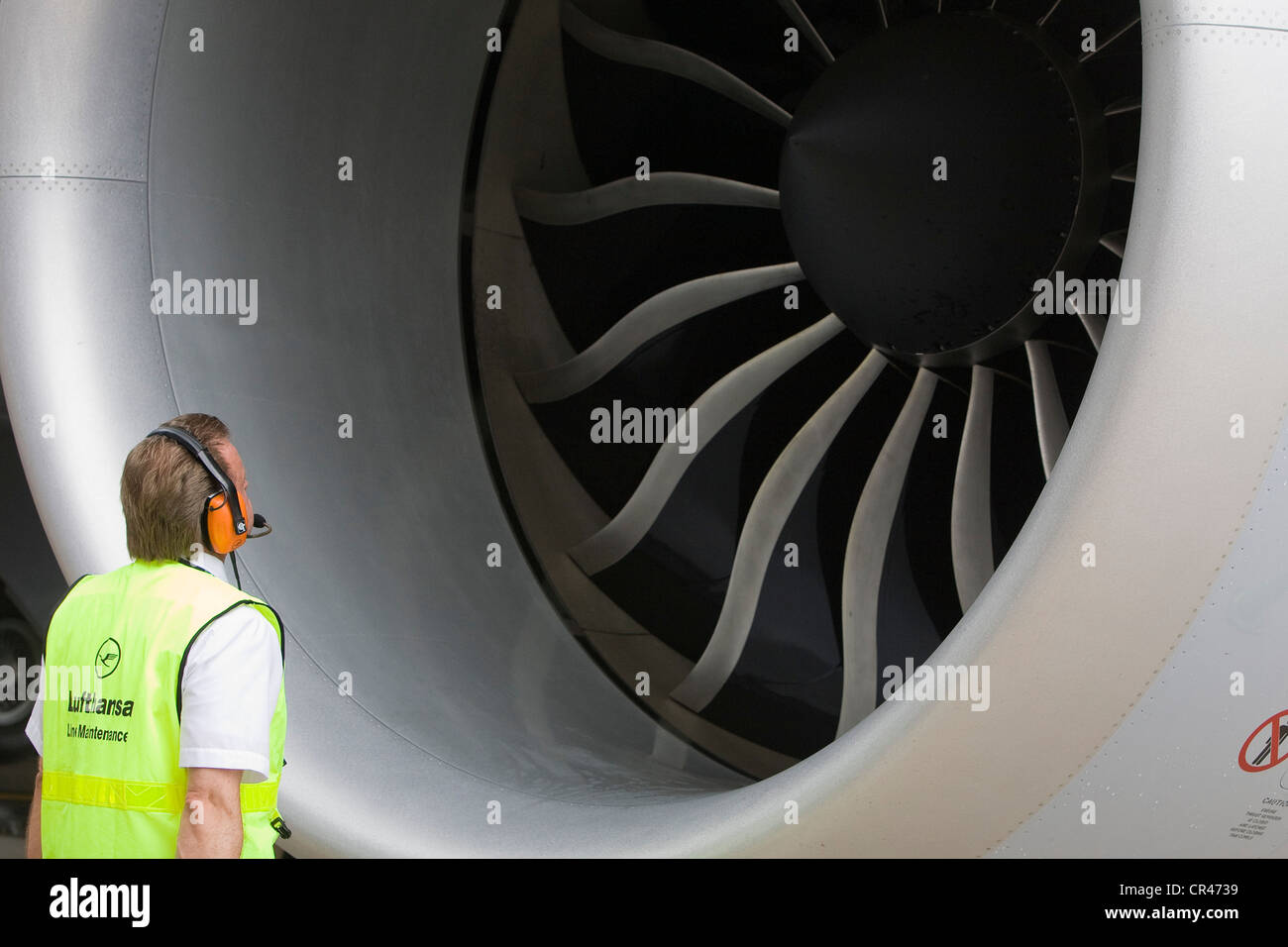 Un Lufthansa Boeing 747-8 moteur. Banque D'Images