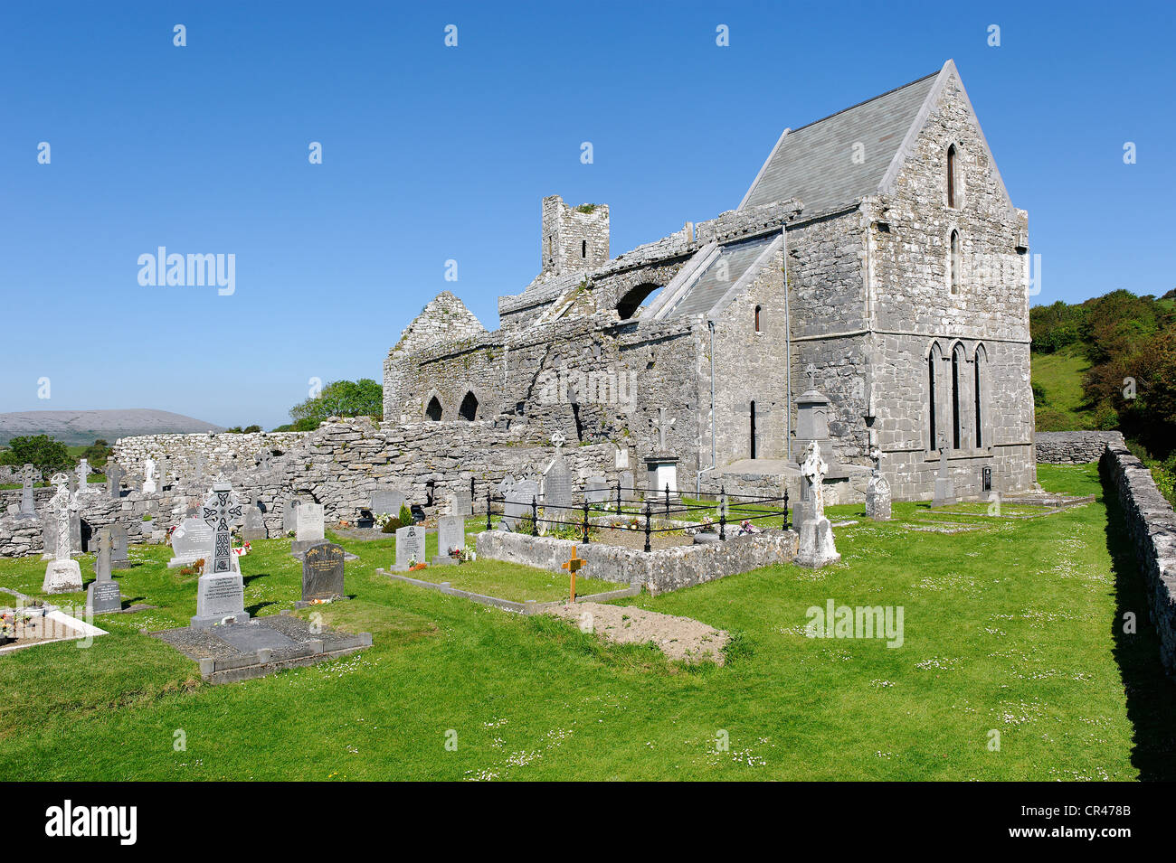 L'Abbaye de Corcomroe, le Burren, comté de Clare, Irlande, Europe Banque D'Images