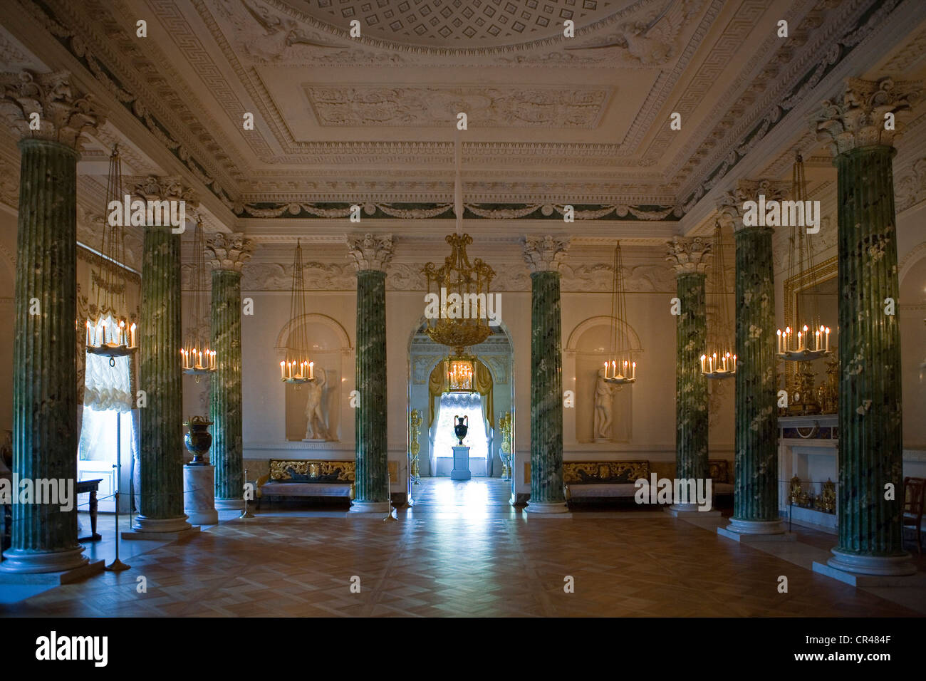 La Russie, Pavlovsk, 30km au sud de Saint-Pétersbourg, Patrimoine Mondial de l'UNESCO, prix du palais du Tsar Paul I construit l'avenir Banque D'Images