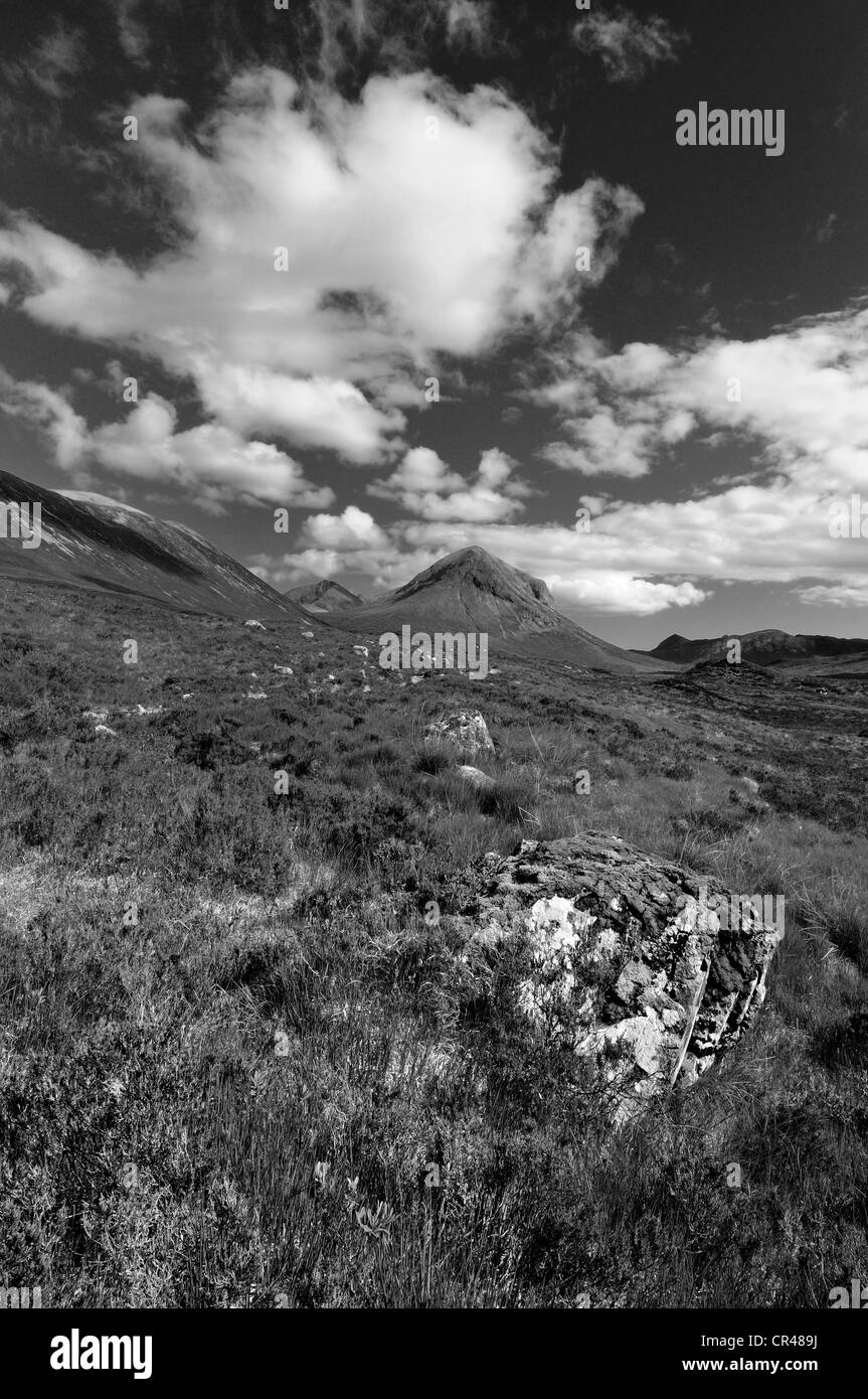 Ciel de Marsco spectaculaire et Glen Sligachan sur l'île de Skye, Écosse, Hébrides intérieures Banque D'Images