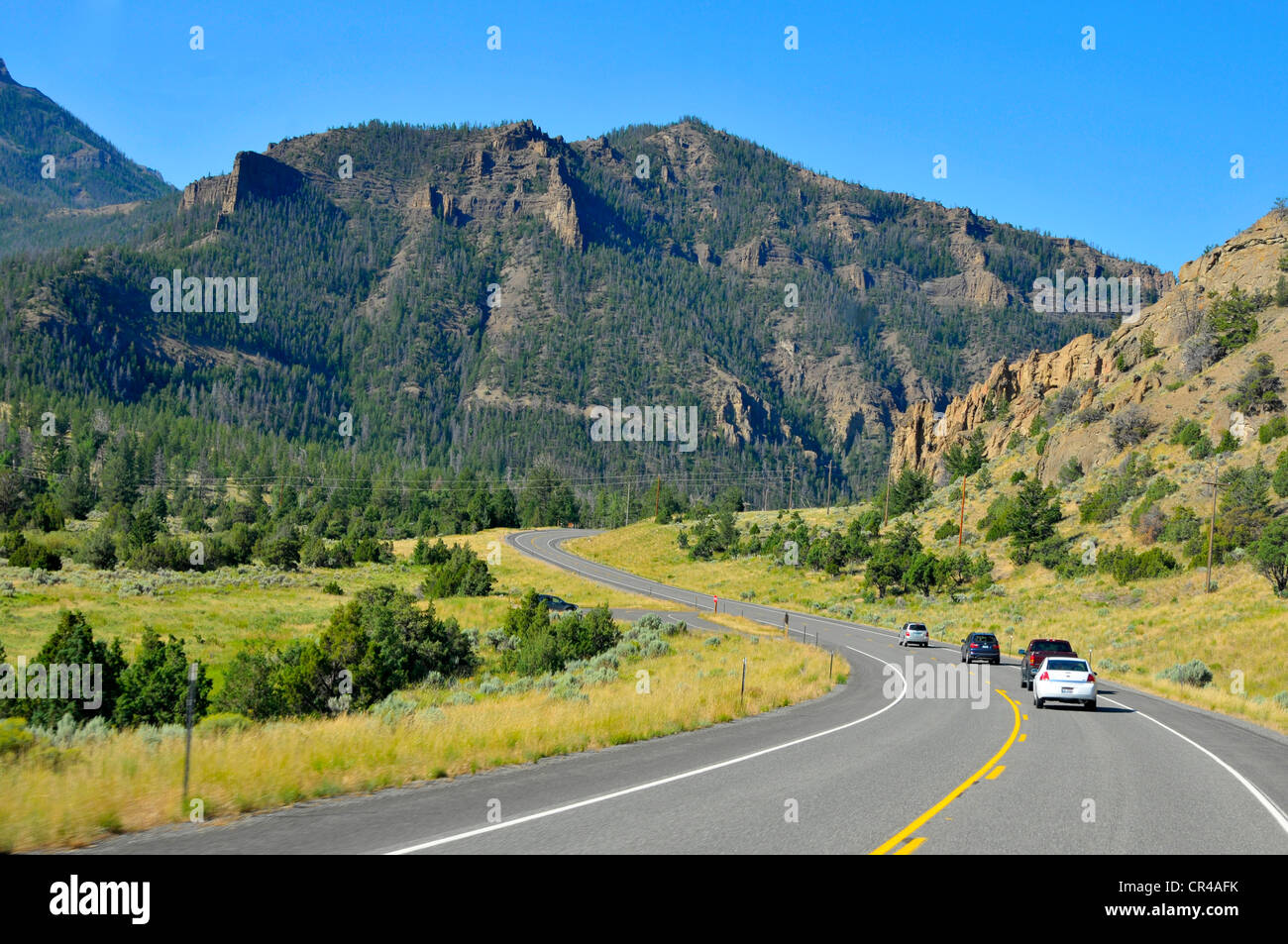 Buffalo Bill Reservoir Forêt nationale de Shoshone Parc National de Yellowstone au Wyoming Banque D'Images