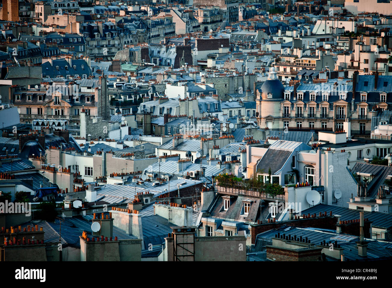 Vue sur Paris depuis l'Arc de Triomphe, Arc de Triomphe, à Paris, France, Europe Banque D'Images