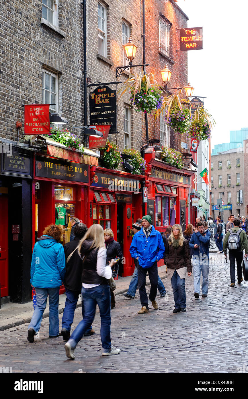 La vie de la rue, ruelle de la Couronne, Dublin, République d'Irlande, Europe Banque D'Images