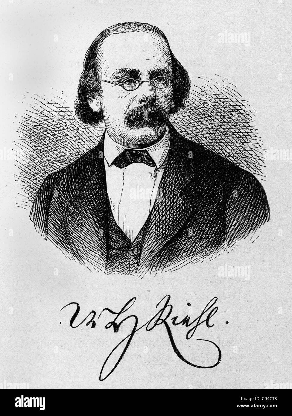 Wilhelm Heinrich Riehl (1823 - 1897) écrivain, folkloriste, gravure sur acier, avant 1880 Banque D'Images