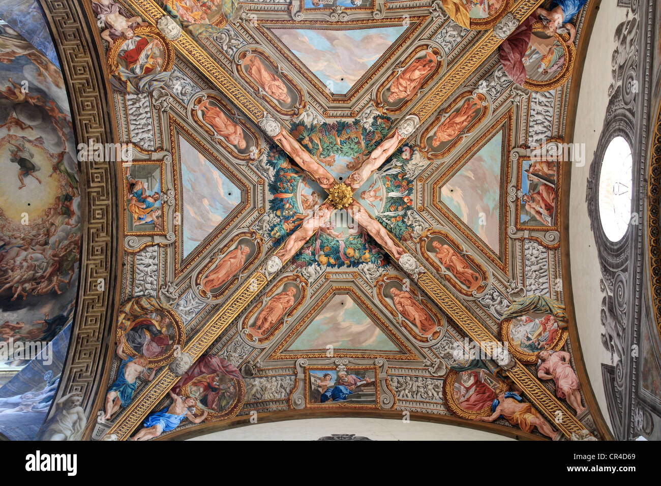 Avec des fresques au plafond, Duomo di Parma ou la Cathédrale de Parme, Piazza Duomo, Parme, Emilie-Romagne, Italie, Europe Banque D'Images