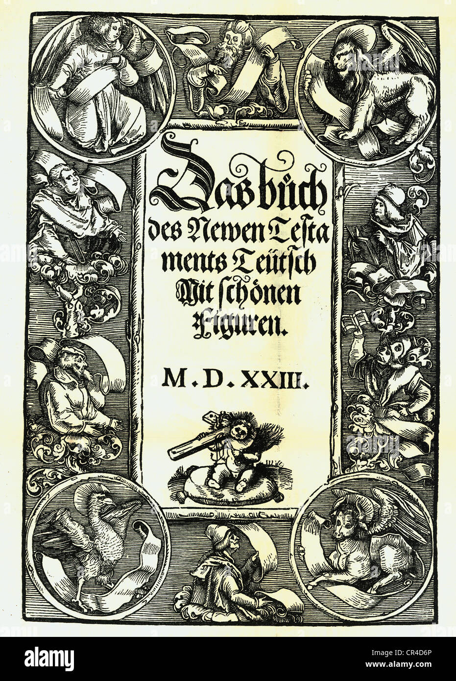 Martin Luther Nouveau Testament de 1523, page de titre Banque D'Images