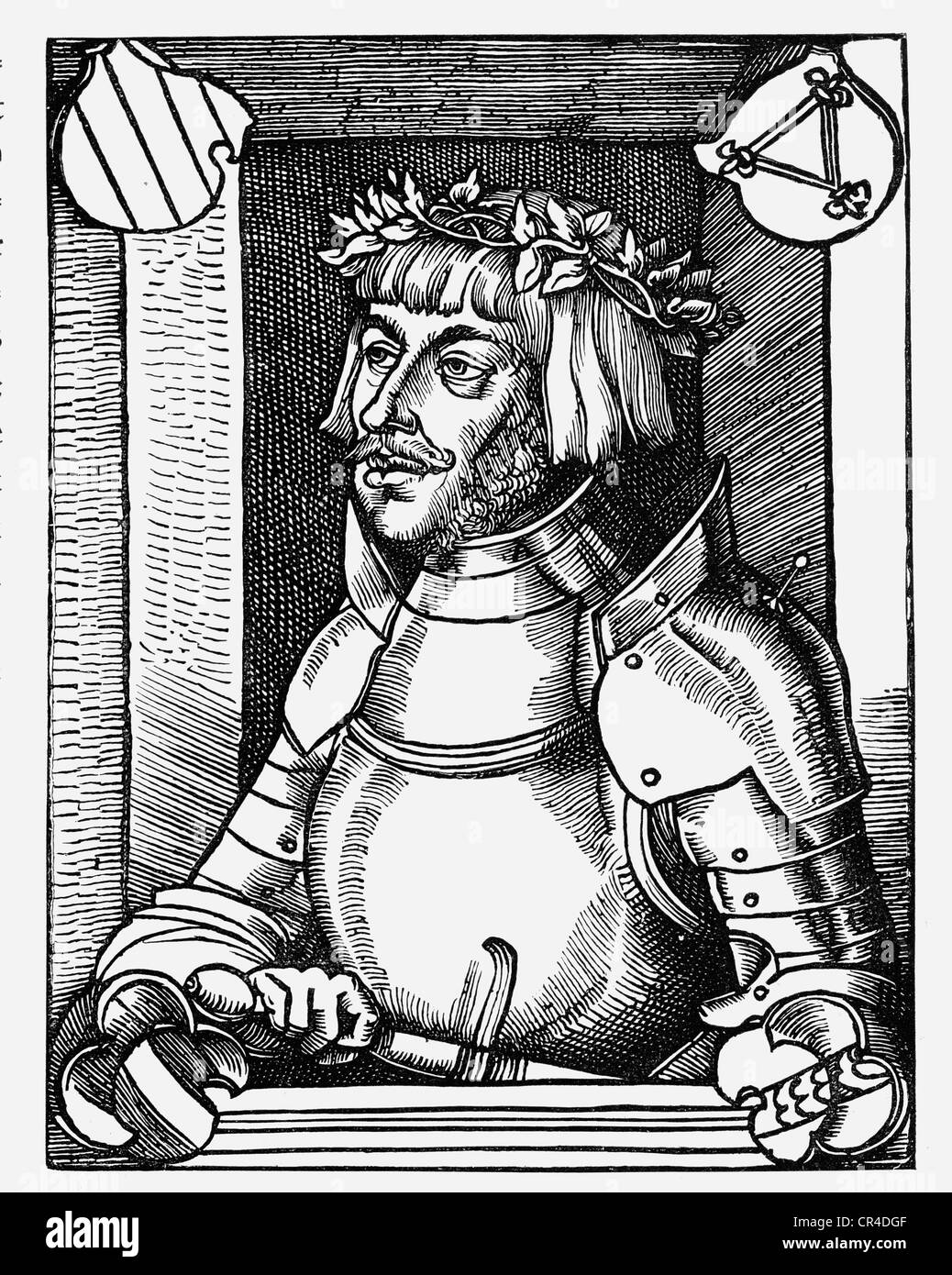 Ulrich von Hutten (1488-1523) après une gravure sur bois par E. Schoen Banque D'Images