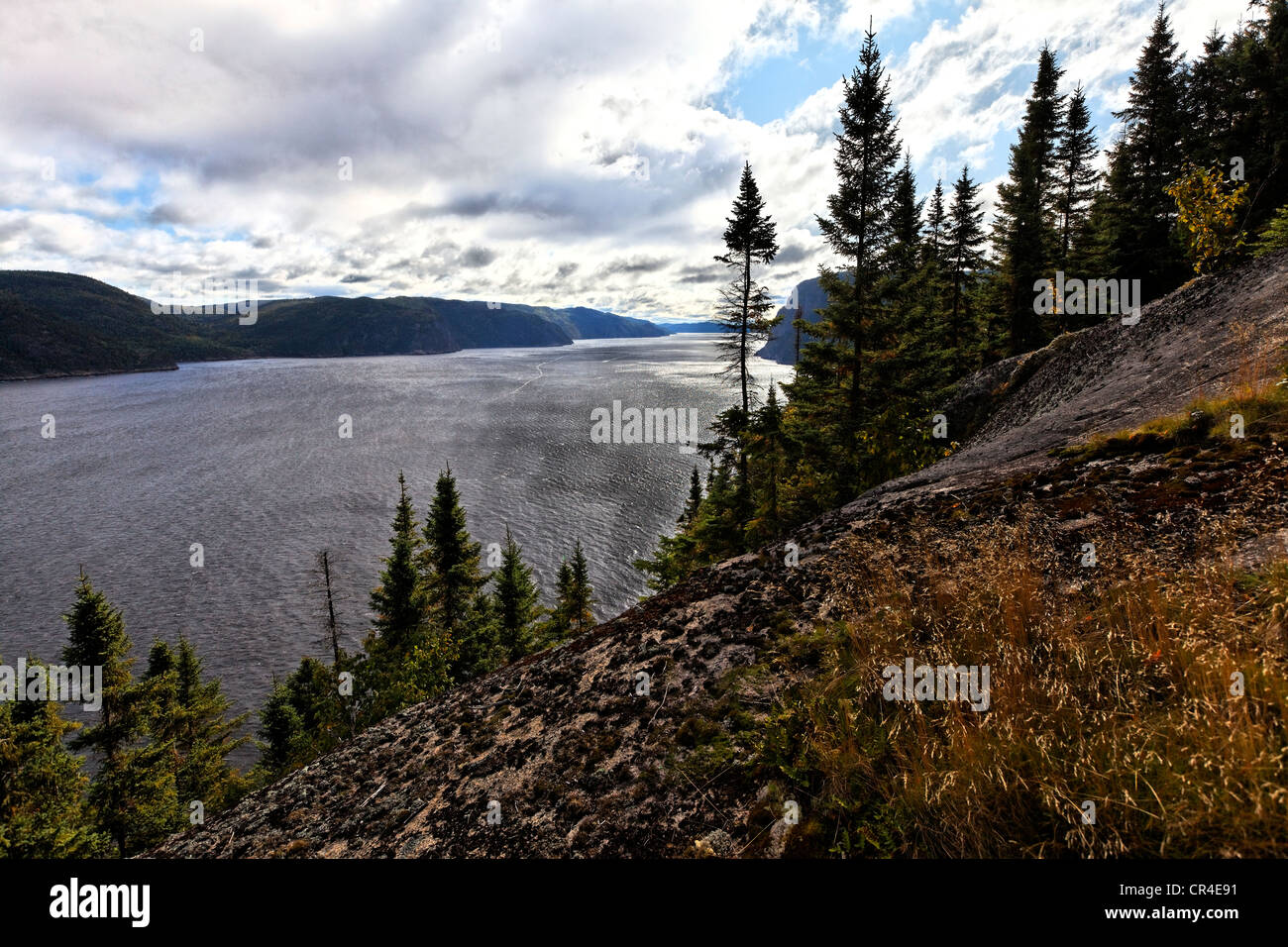 Fjord du Saguenay vu de Notre Dame de Saguenay, Baie eternite, fleuve Saint-Laurent, le parc marin du Saguenay Lac Saint Jean, Banque D'Images