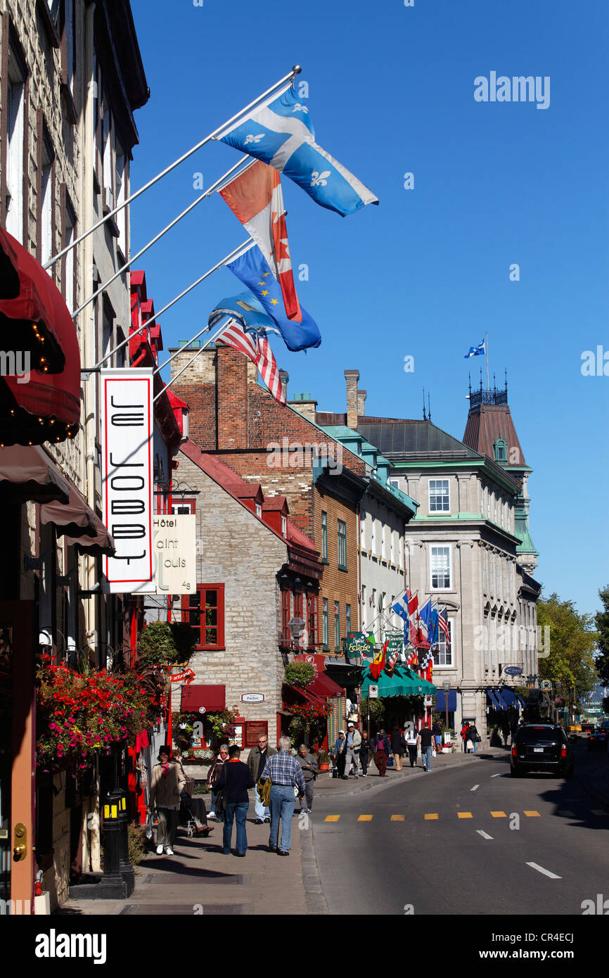 La rue Saint Louis, la ville de Québec, site du patrimoine mondial de l'Unesco, Québec, Canada Banque D'Images