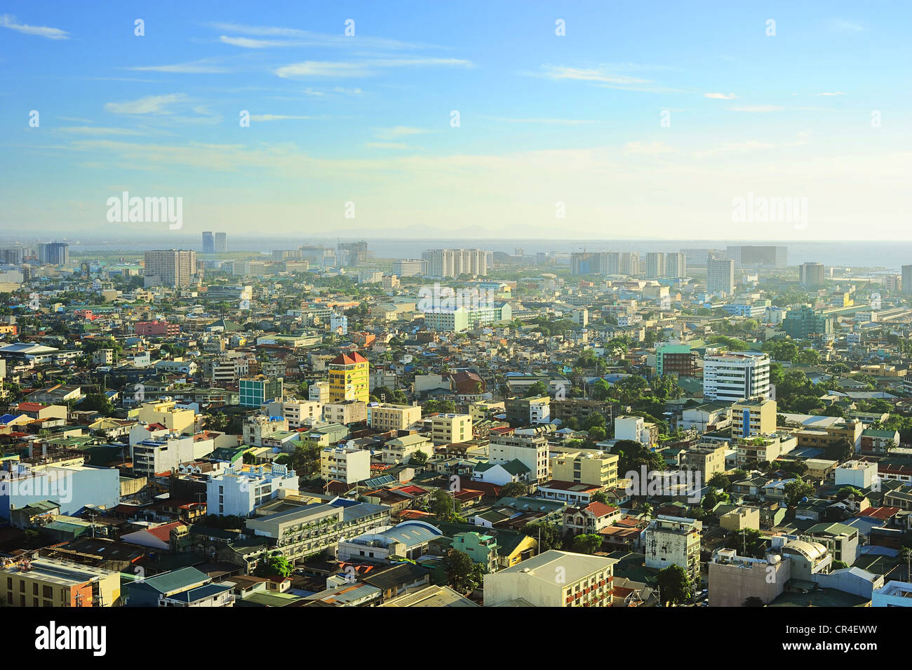 Vue aérienne sur la région métropolitaine de Manille, Philippines Banque D'Images