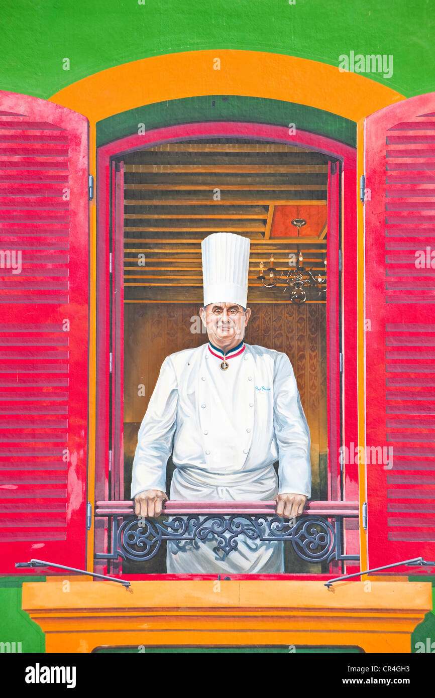 France, Rhône, les Monts d'Or, Collonges au Mont d'Or, le Restaurant Paul Bocuse Banque D'Images