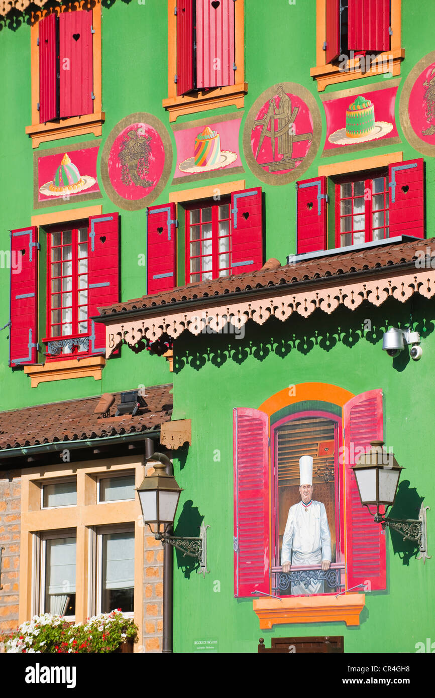 France, Rhône, les Monts d'Or, Collonges au Mont d'Or, le Restaurant Paul Bocuse Banque D'Images
