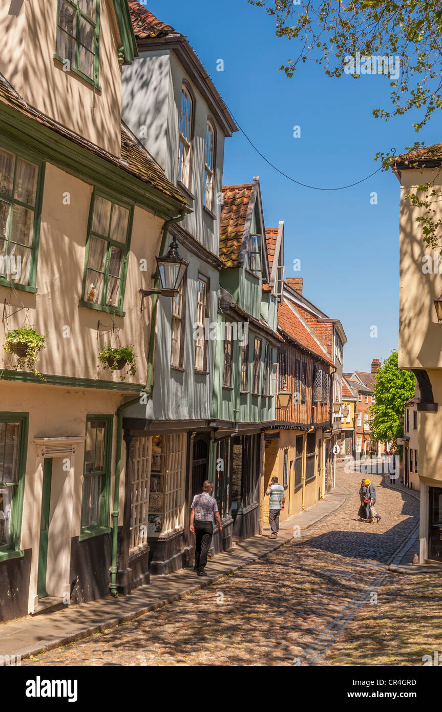 Elm Hill, à Norwich , Norfolk , Angleterre , Angleterre , Royaume-Uni Banque D'Images