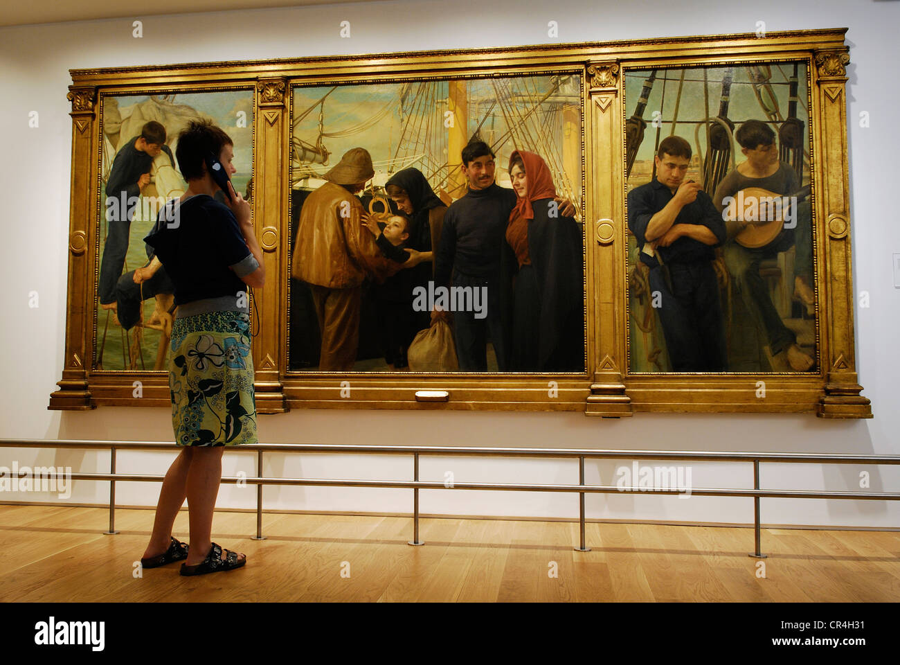 Portugal Lisbonne Alfama Fado Museum Museu do Fado Largo do Chafariz de Dentro 1 peinture O Marinheiro triptyque de Banque D'Images