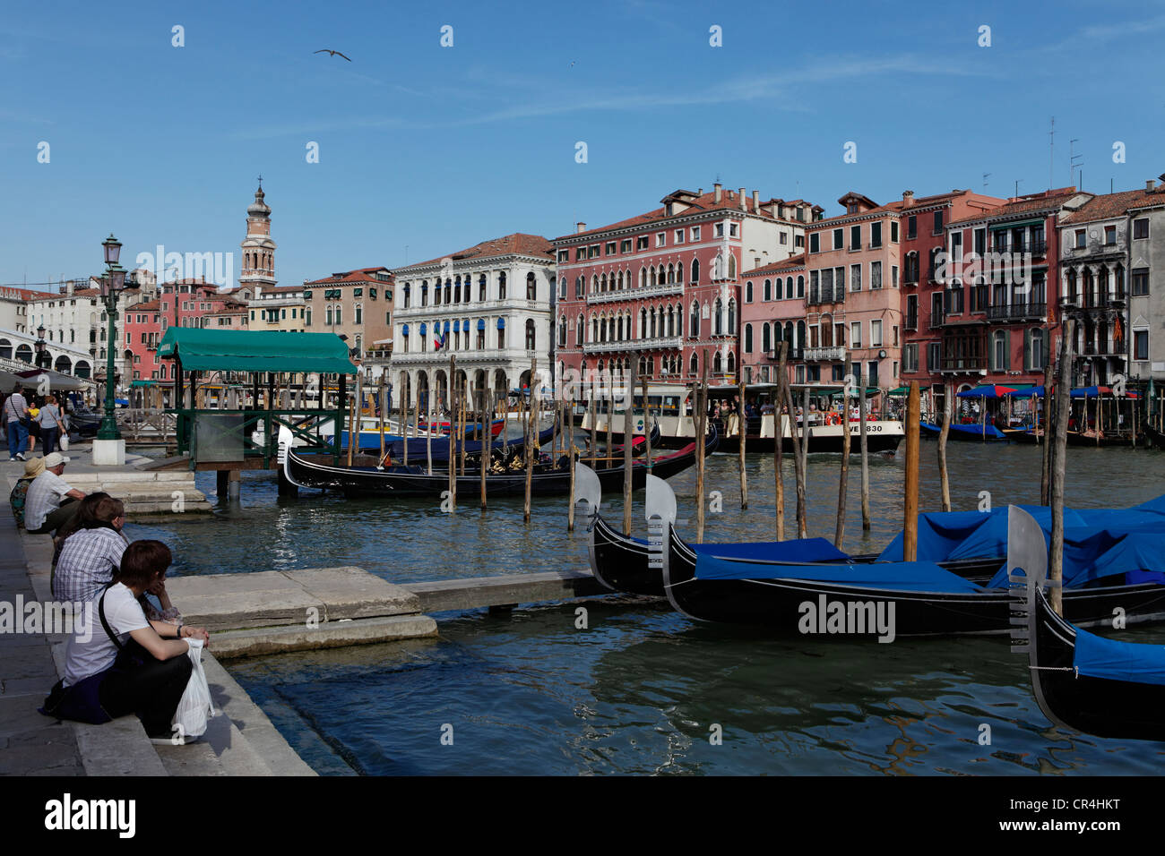 Ou Canal Grand Canal près du pont du Rialto, Venise, UNESCO World Heritage Site, Vénétie, Italie, Europe Banque D'Images