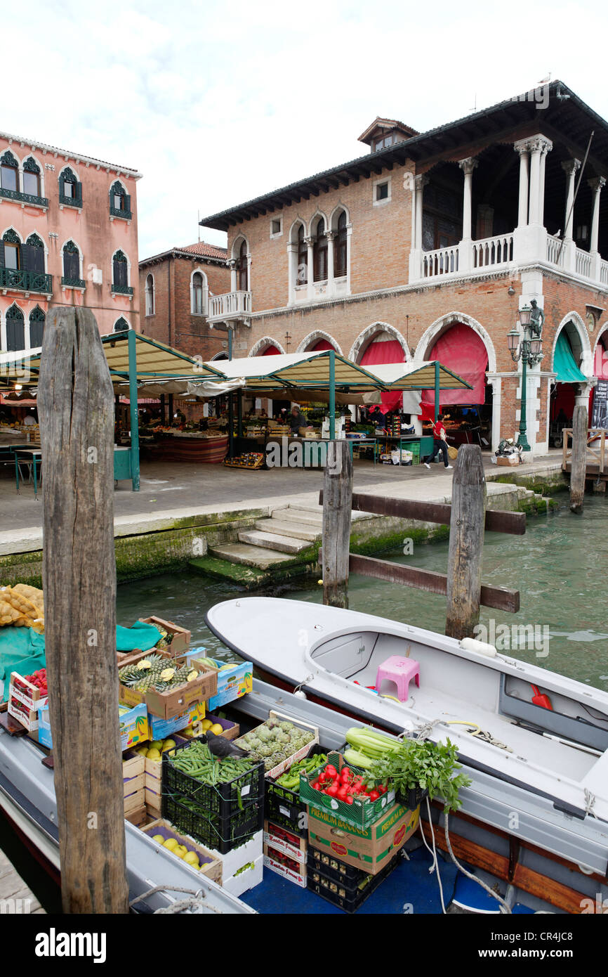 Quartier de San Polo, marché du Rialto, Venise, Vénétie, Italie, Europe Banque D'Images