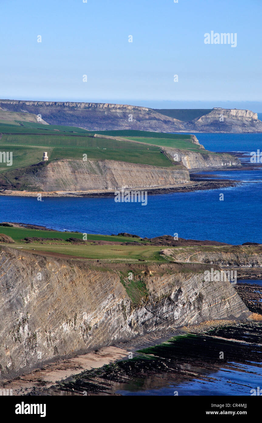 Une vue de l'east Dorset Coast à Kimmeridge UK Banque D'Images