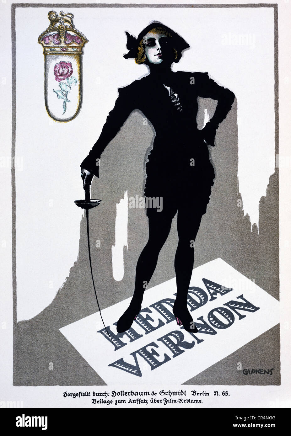 Vernon, Hedda, * 1886, actrice allemande, affiche, par Julius Gipkens, 1917, Banque D'Images