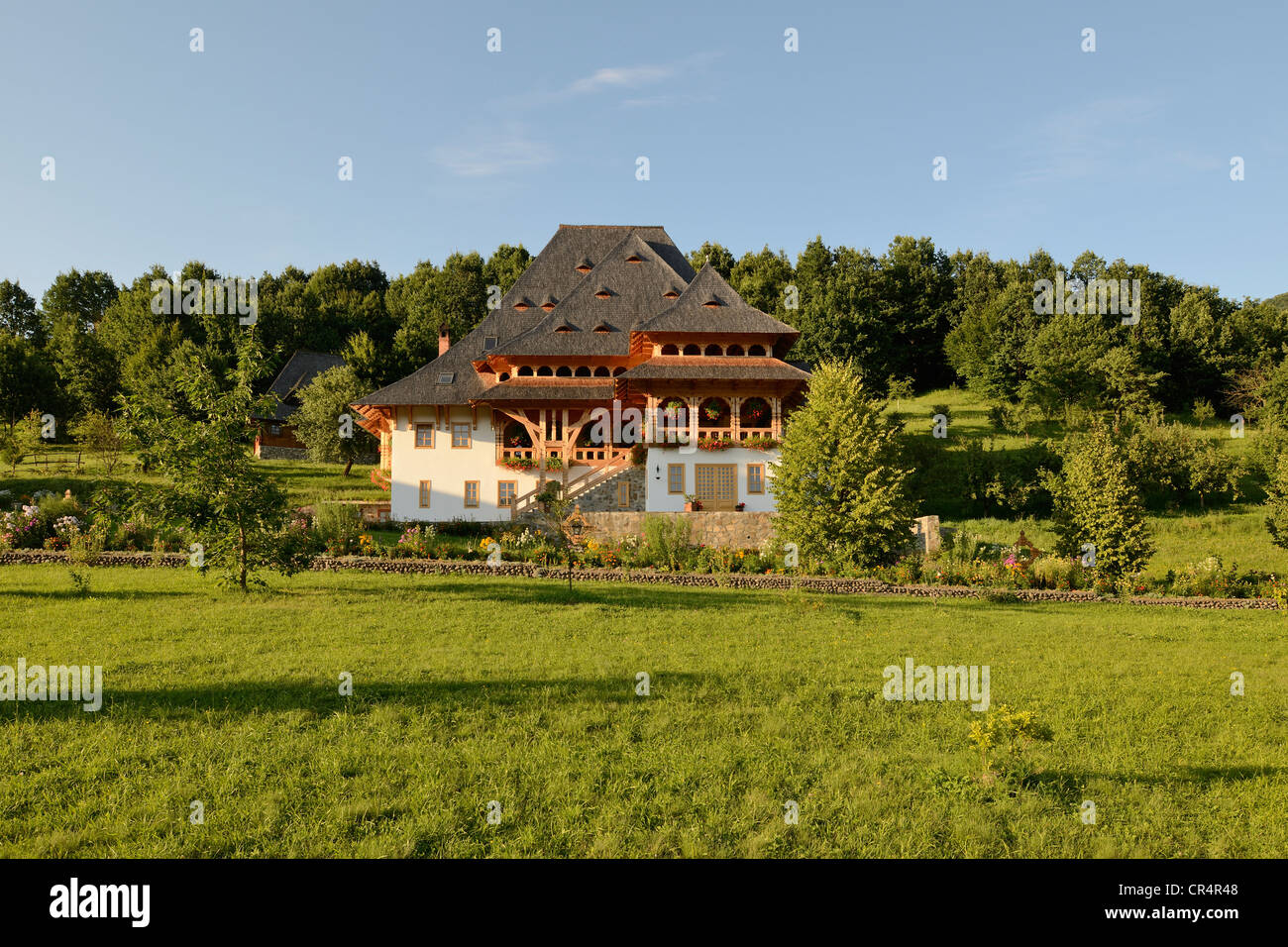 Monastère de barsana, vallée de l'iza, région de Maramures, Roumanie, Europe Banque D'Images