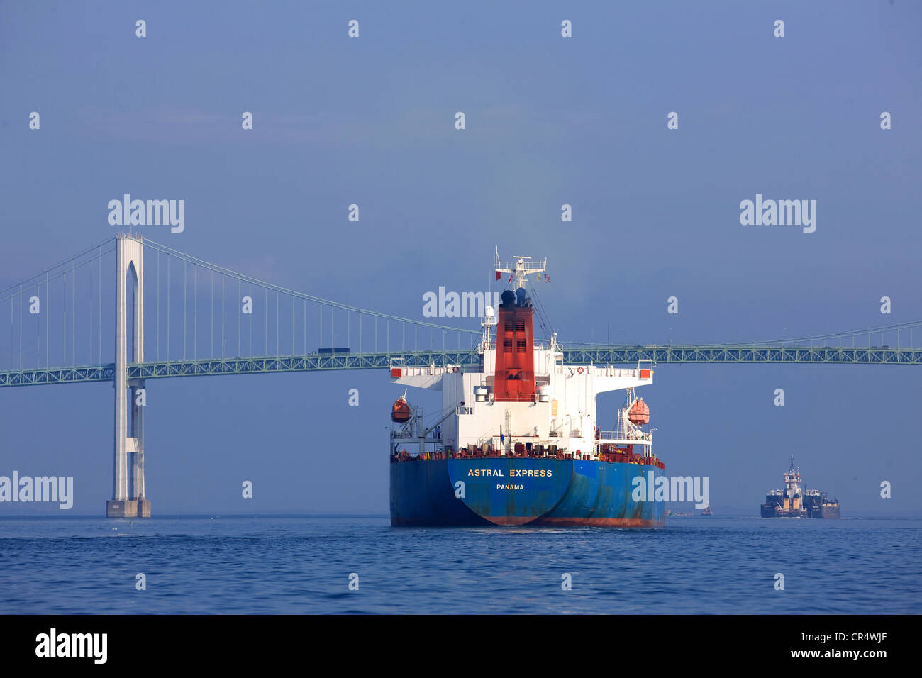 United States, Rhode Island, Newport, Claiborne Pell Bridge Banque D'Images