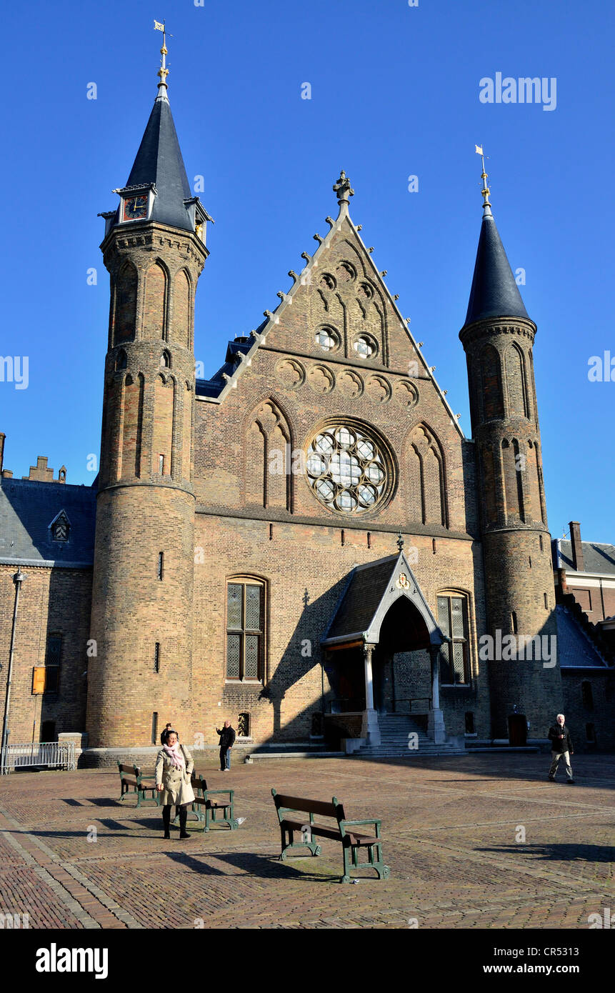 Binnenhof, complext de bâtiments médiévaux, siège du parlement néerlandais, La Haye, Hollande, Pays-Bas, Europe Banque D'Images