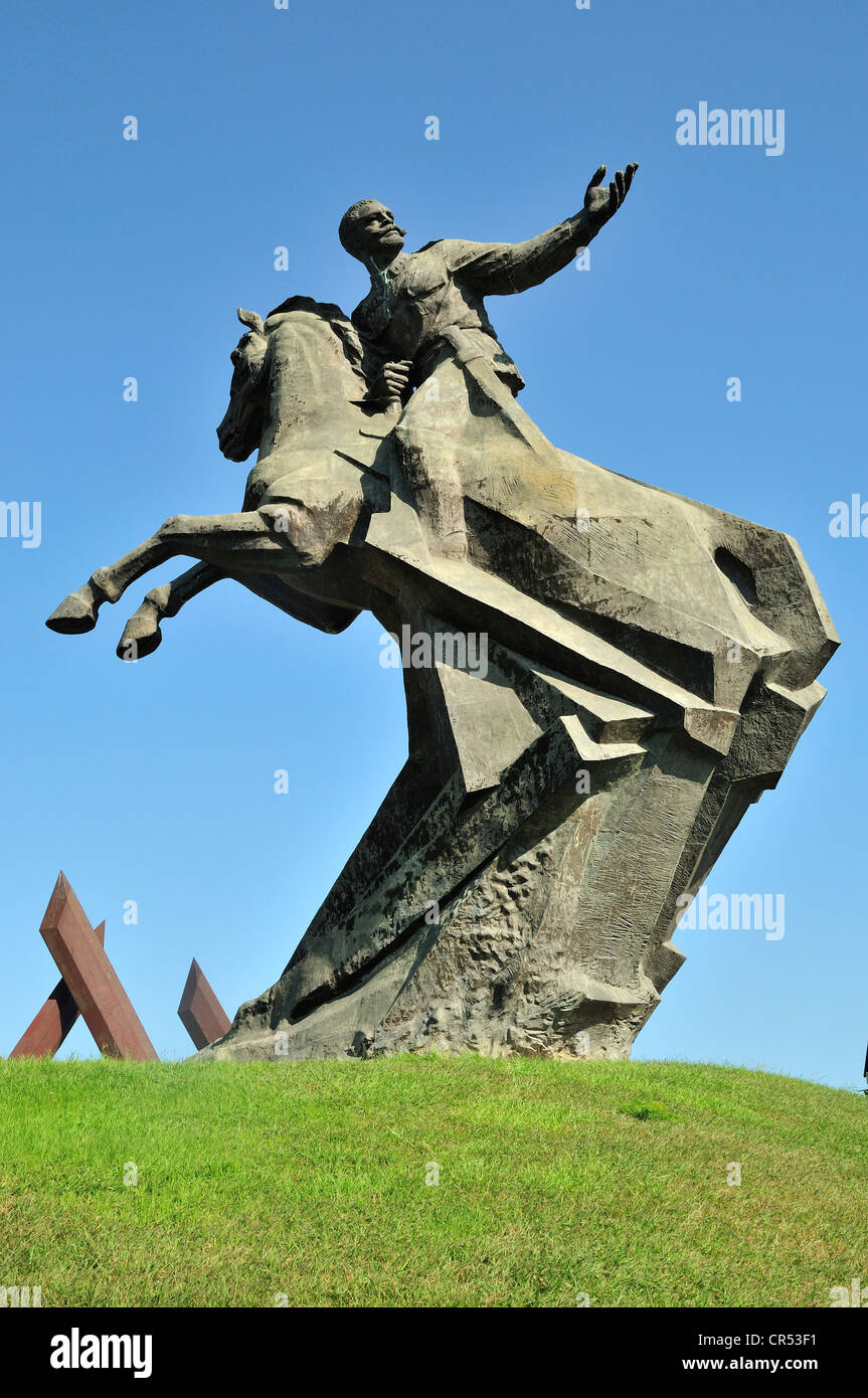Equestrian monument de la révolution à Antonio Maceo Grajales, plus important chef militaire de la guérilla contre les Cubains Banque D'Images