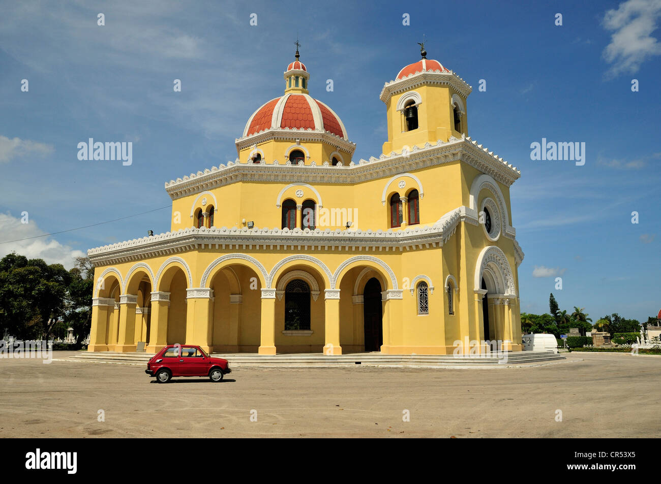 Chapelle de cimetière Colon, Cementerio Cristóbal Colón, du nom de Christophe Colomb, La Havane, Cuba, Caraïbes Banque D'Images