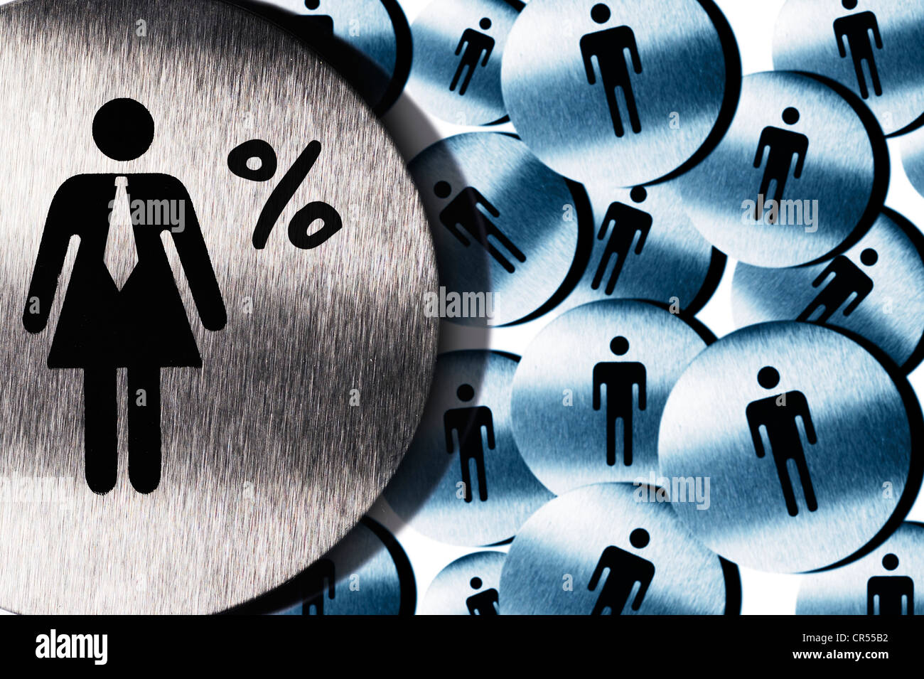 Pictogramme d'une femme avec une cravate et signe de pourcentage, image  symbolique pour quota de femmes Photo Stock - Alamy