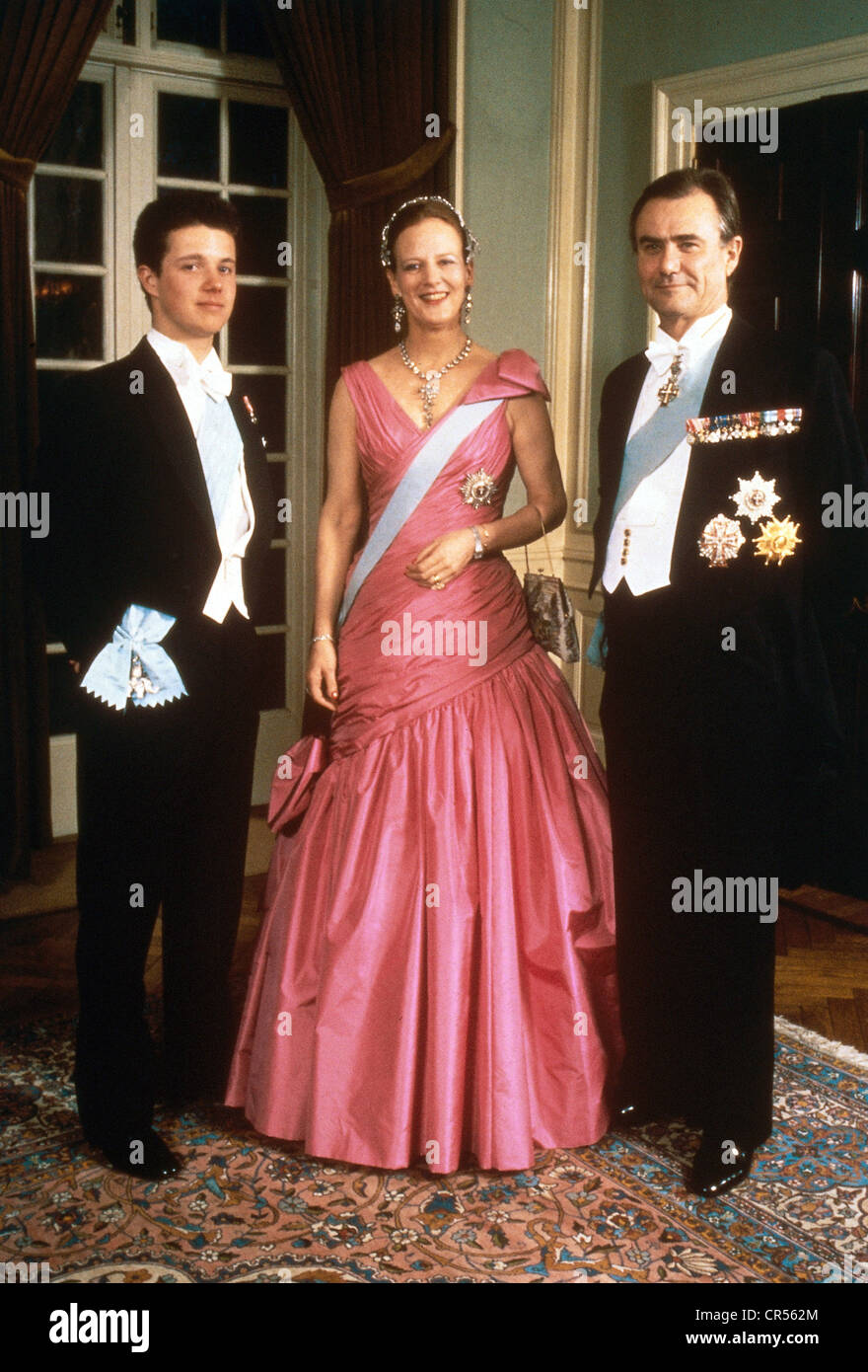 Margaret II, * 16.4.1940, Reine du Danemark depuis 14.1.1972, avec le mari le prince Henrik et fils le prince héritier Frederick, , 1970, , Banque D'Images