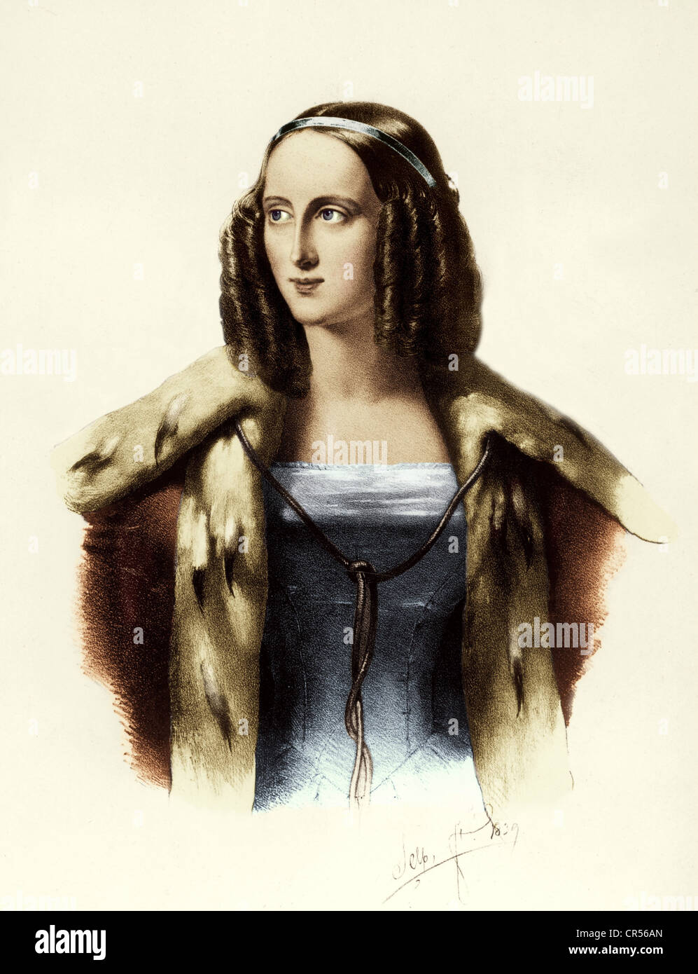 Leuchtenberg, Maria, Duchesse par, 18.8.1819 - 21.2.1876, portrait, lithographie, imprimé dans la maison d'édition d'art Piloty & Loehle, Munich, Allemagne, vers 1840, Banque D'Images Leuchtenberg, Maria, Duchesse par, 18.8.1819 - 21.2.1876, portrait, lithographie, imprimé dans la maison d'édition d'art Piloty & Loehle, Munich, Allemagne, vers 1840, Banque D'Images