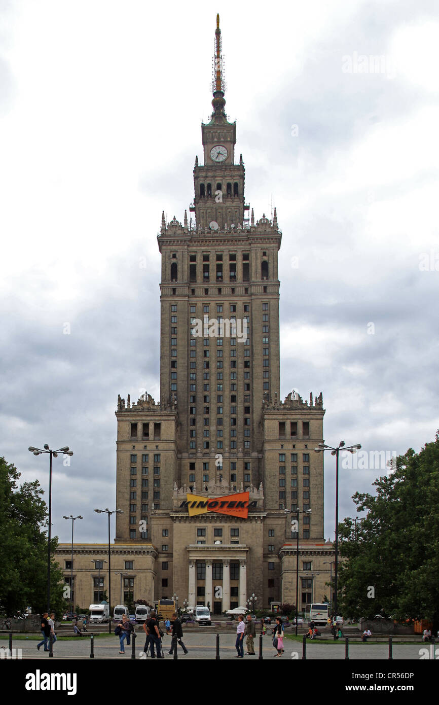 Palais de la Culture et des sciences, Varsovie, Mazovie, Pologne, Europe Banque D'Images