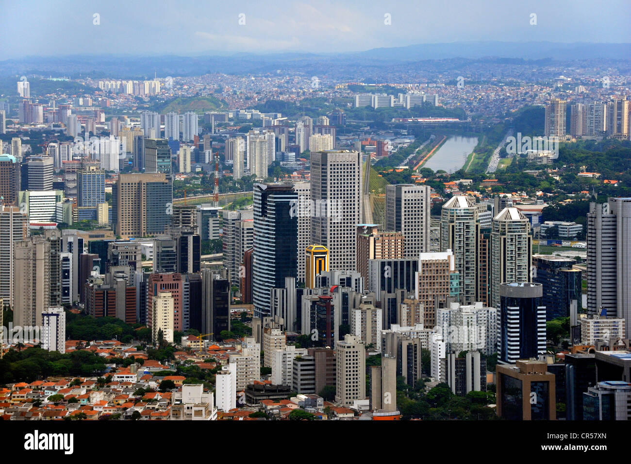Brésil - São Paulo - Vista aérea do centro - vue aérienne - immeubles