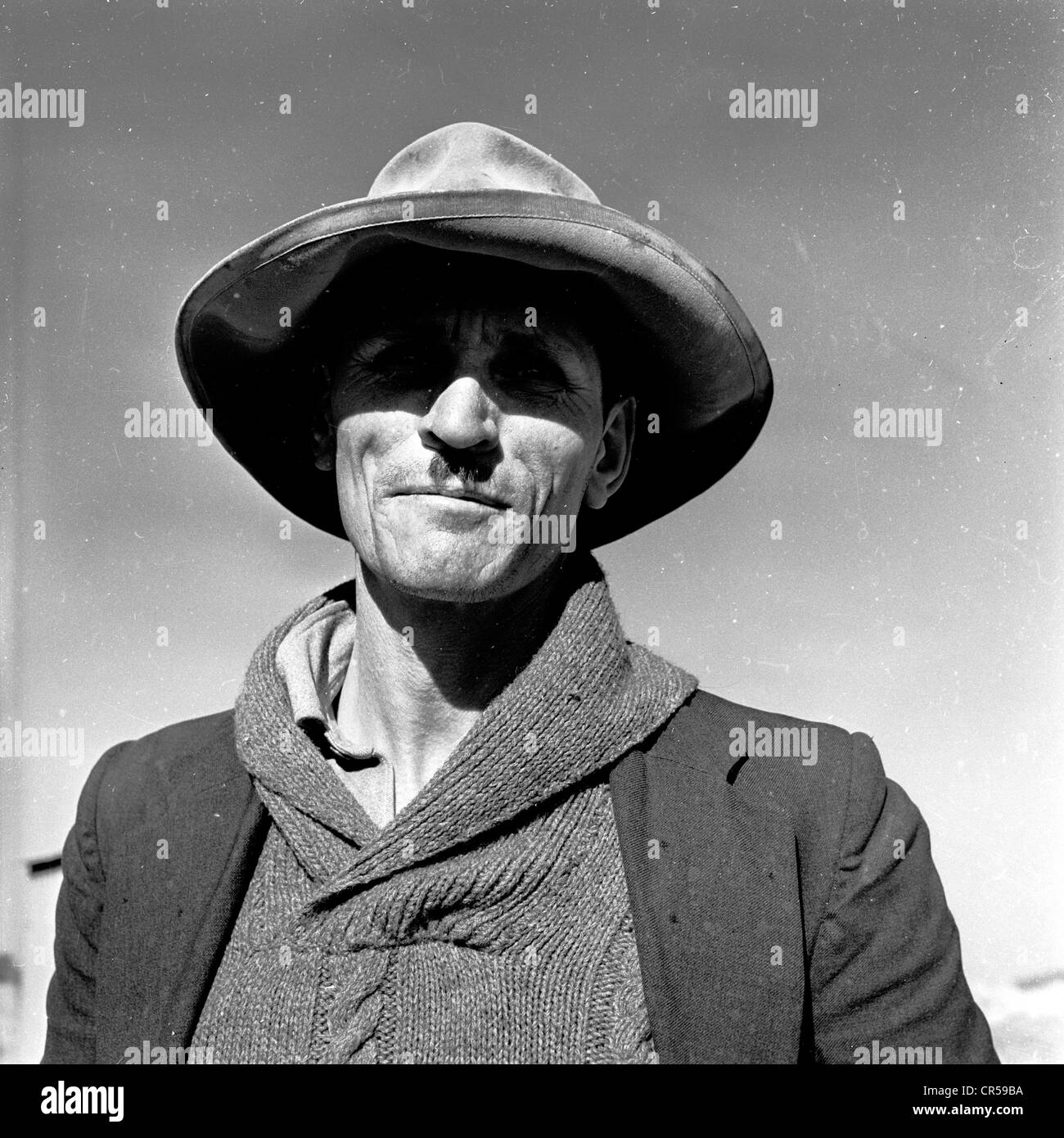 L'Afrique du Sud, années 50. Portrait de l'homme locales Afrikaaner par J Allan l'argent comptant. Banque D'Images