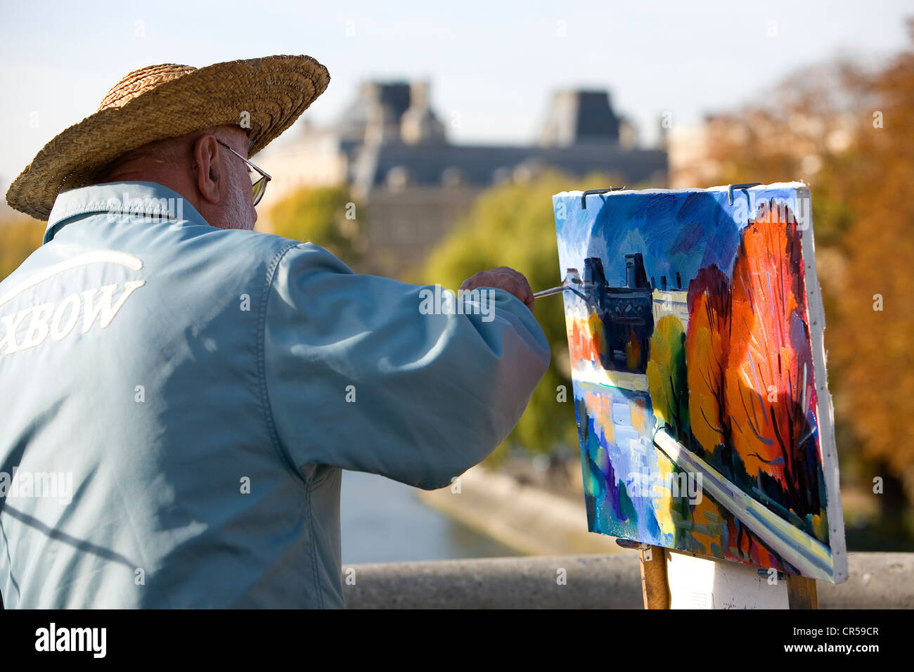 France, Paris, quais de Seine UNESCO World Heritage, peintre sur la